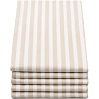 ZOLLNER Set de 5 paños de Cocina a Rayas Beige- algodón- 50x70 cm